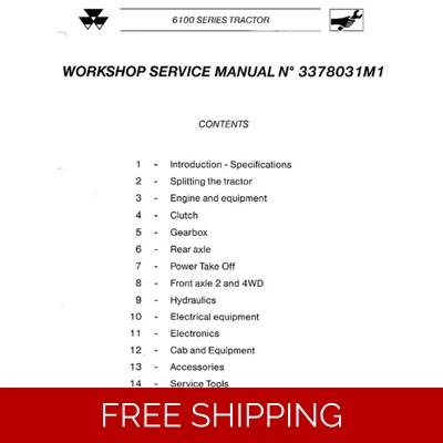 MASSEY FERGUSON 6100 SERIES DEALERS WORKSHOP MANUAL MASSEY FERGUSON 6100 SERIES DEALERS WORKSHOP MANUAL
